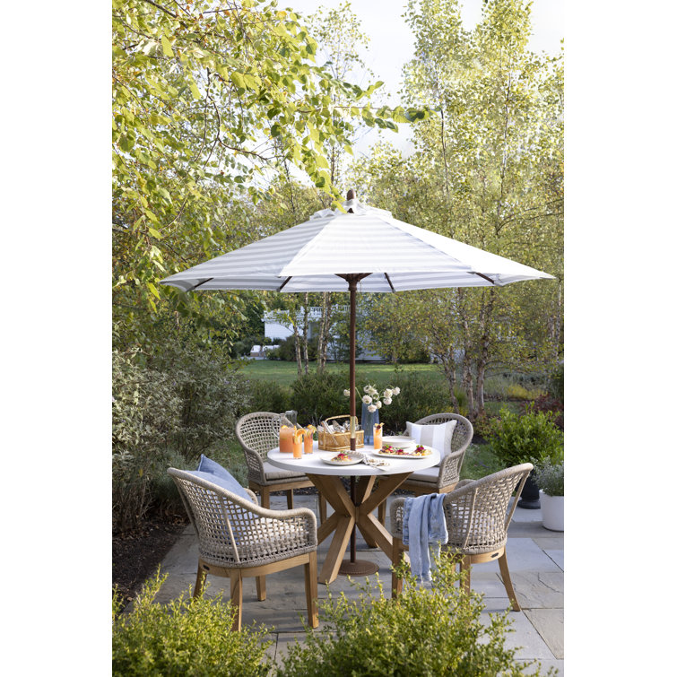 Concrete outdoor dining online table with umbrella hole